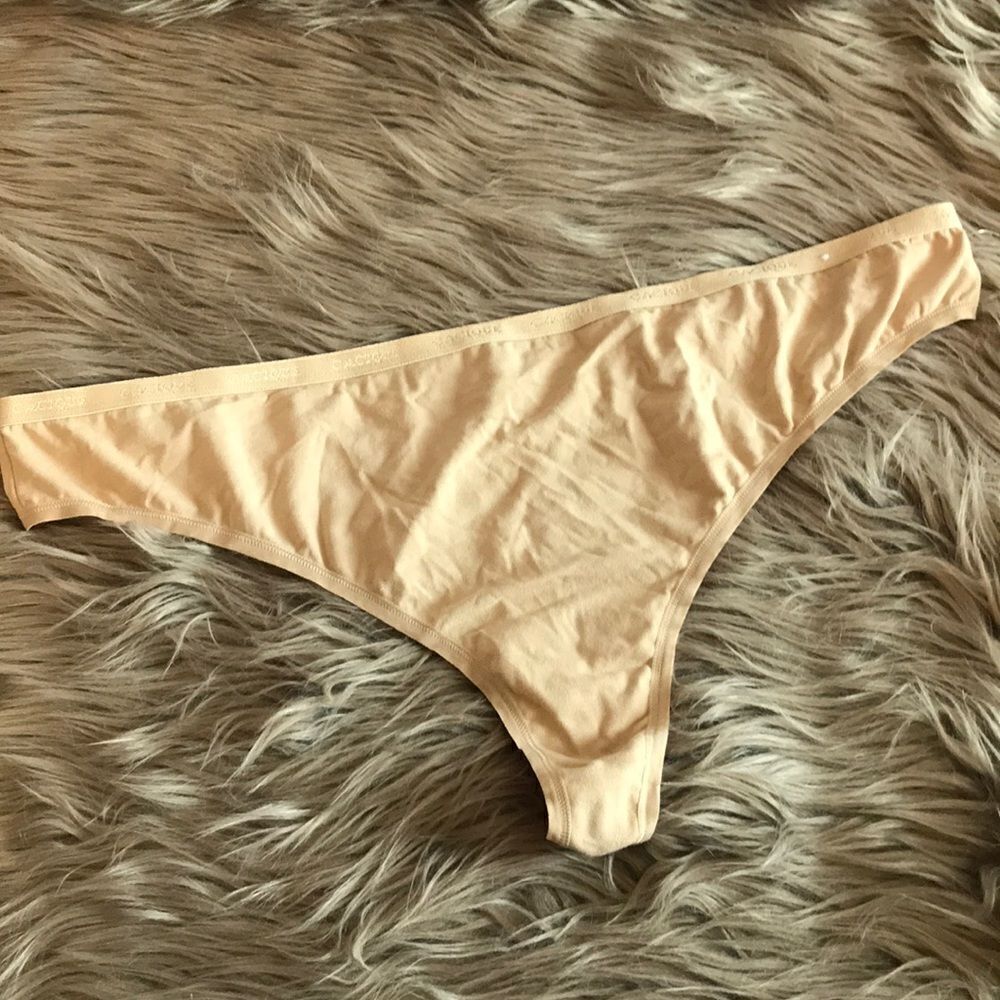 Lane Bryant Cacique cotton thong panty beige 26/28